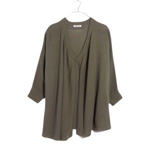 Olive Green V-Neck Women's Sweater
